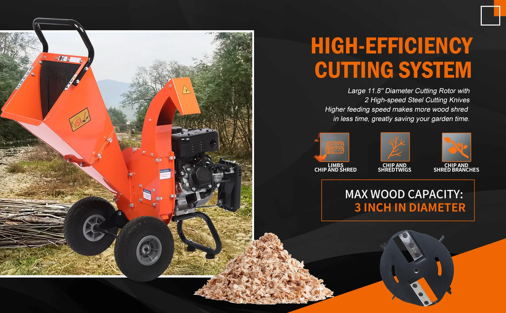 7 HP 212cc Gas Powered Wood Chipper Shredder F85215
