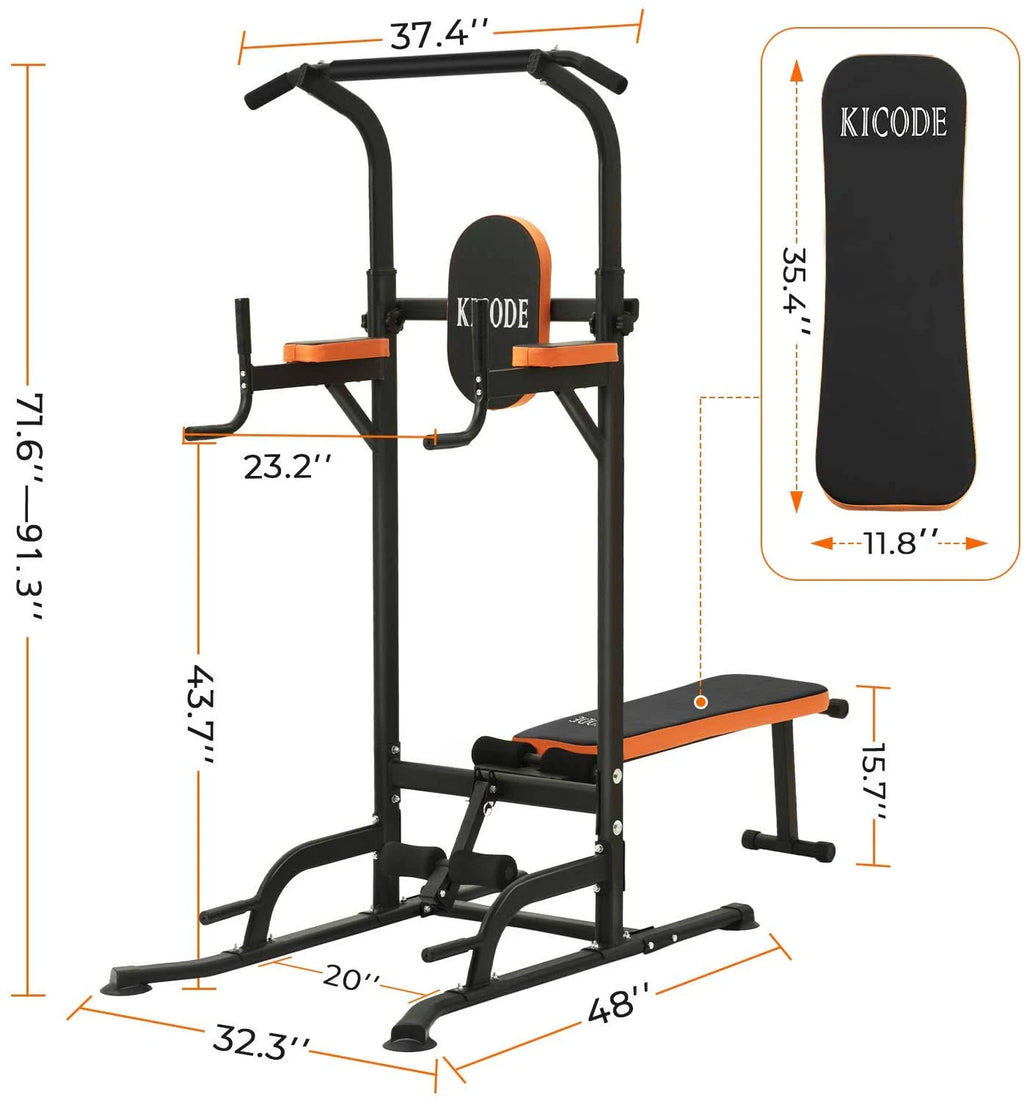 Power Tower with Bench Pull Up Bar Dip Station C967