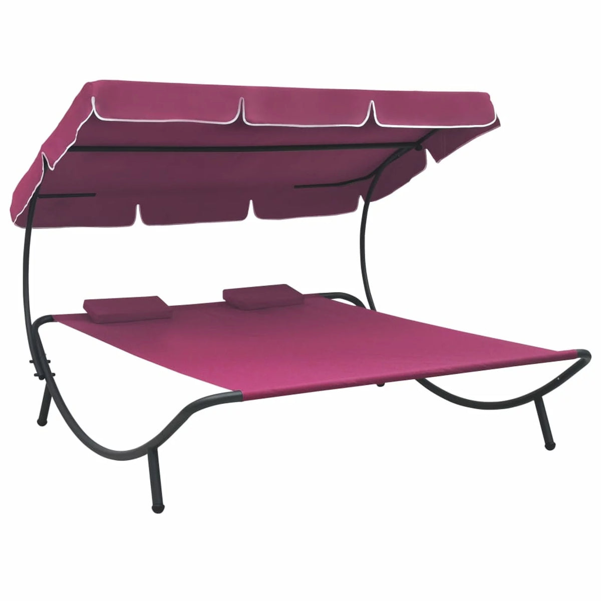 Outdoor Bed with Canopy and Pillows Pink T1334