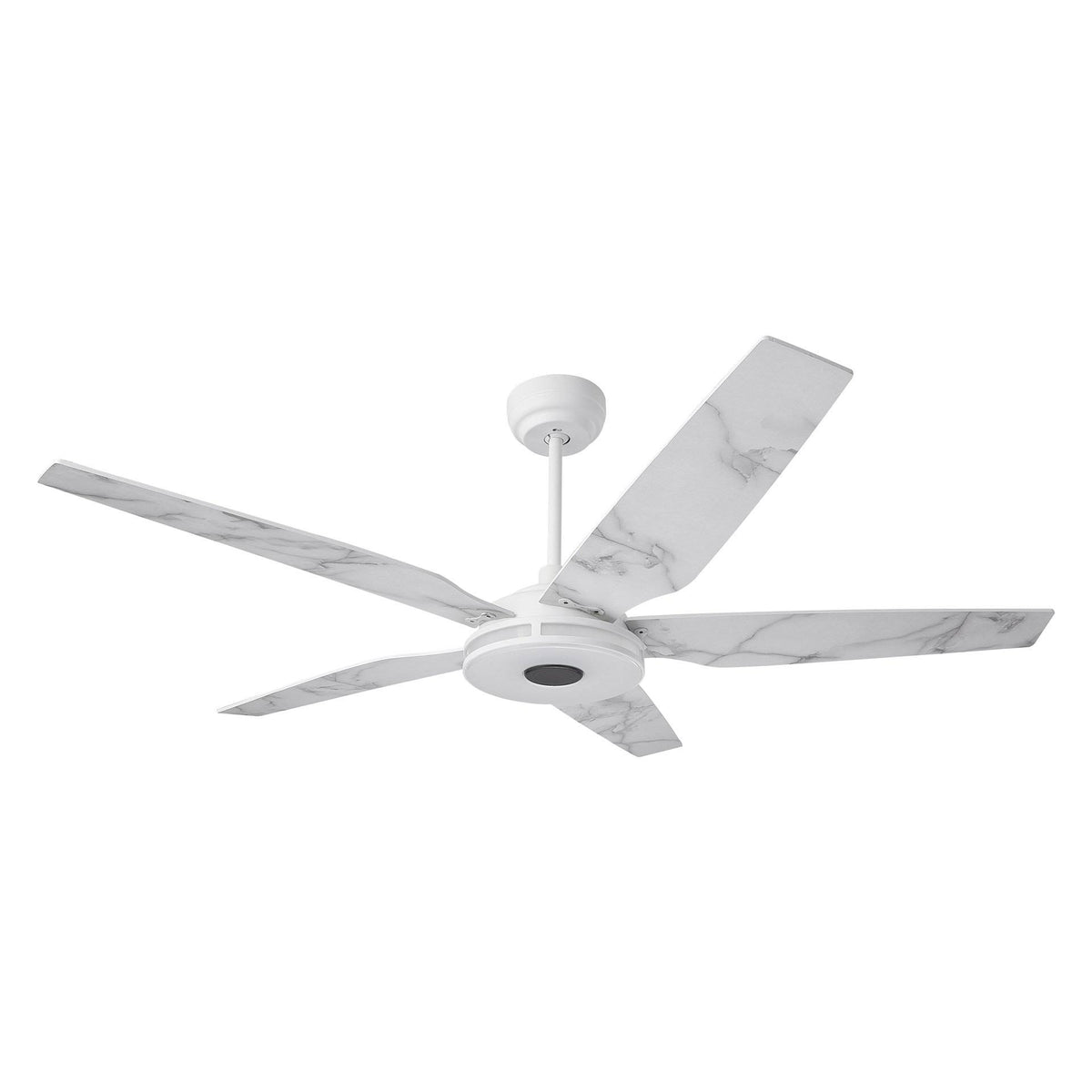 White Smart Ceiling Fan with Dimmable LED Light and Remote O639739