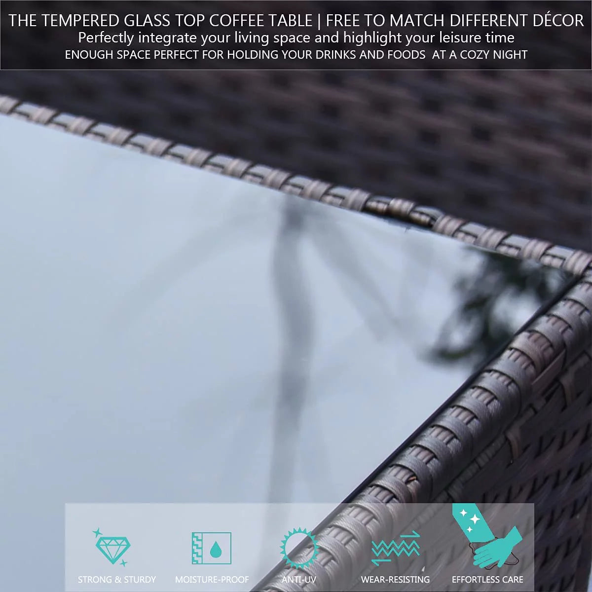 6 Piece PE Rattan Wicker Patio Sofa Set V1597
