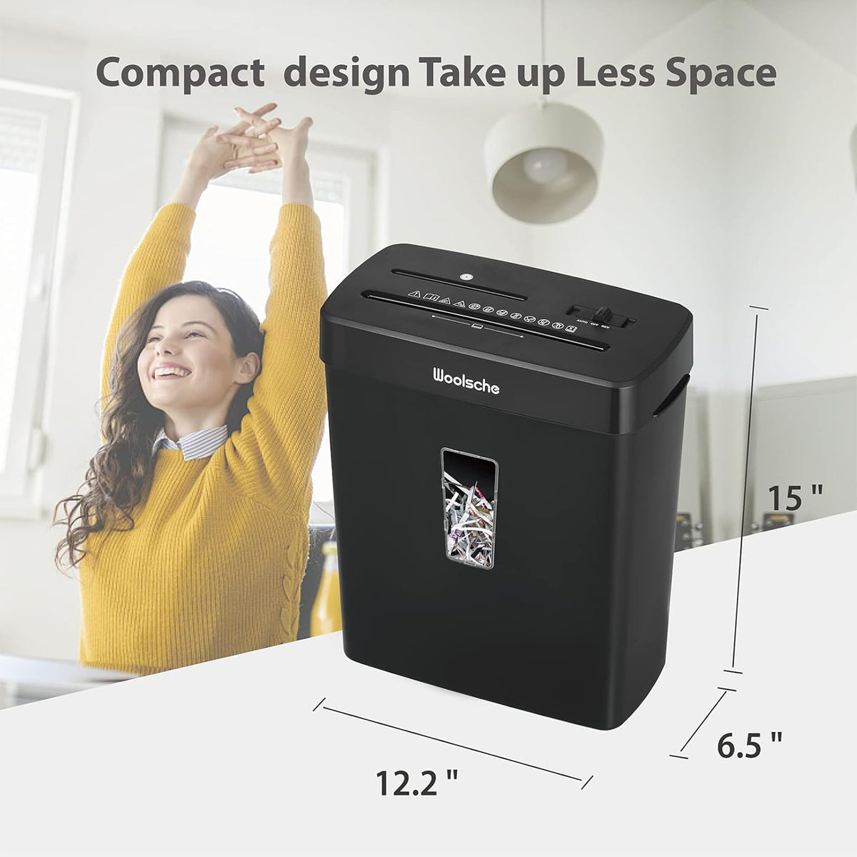 8-Sheet Cross Cut Paper Shredder with 3.43-Gallon Visible Bin, P-4 Security Level M18386