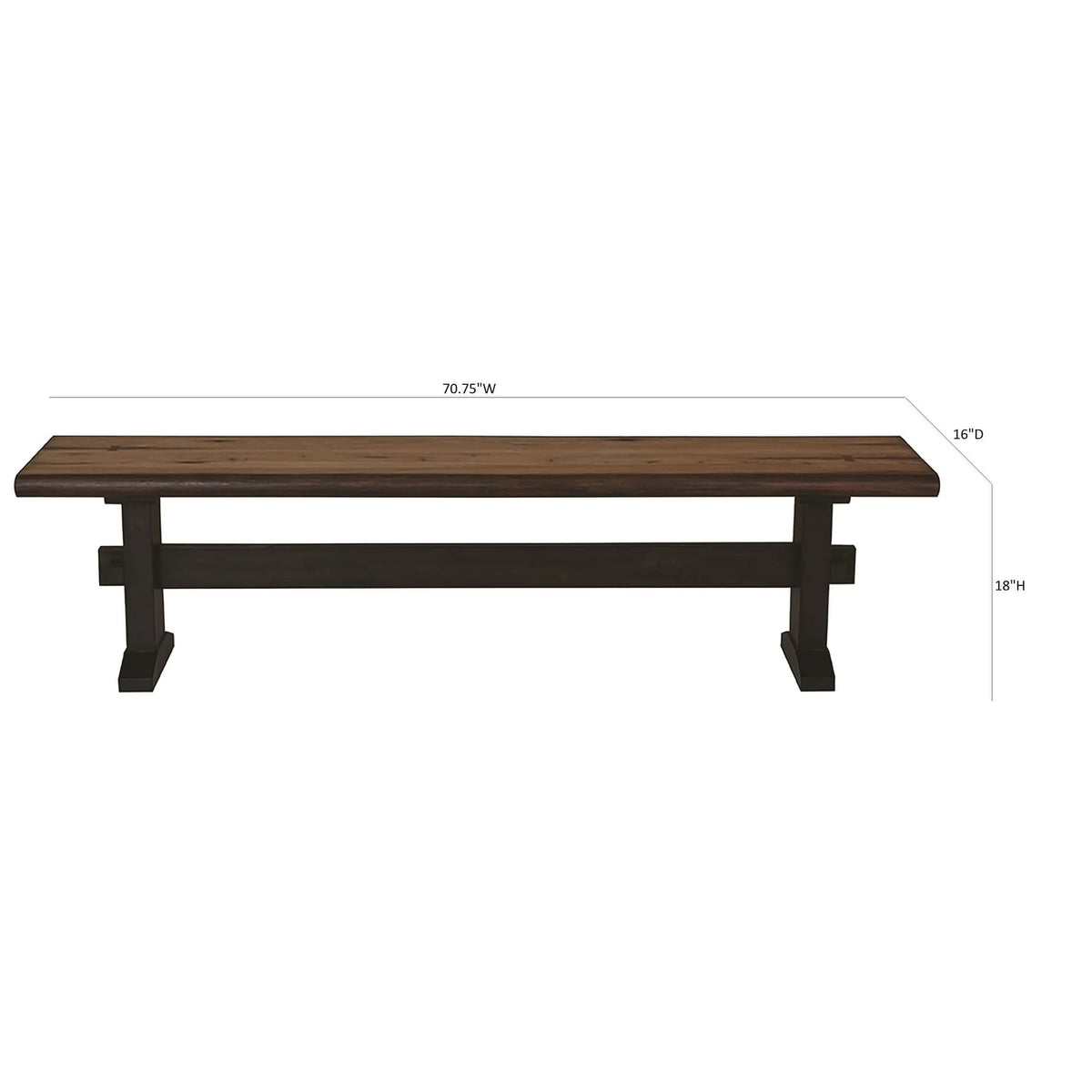 Natural Honey and Espresso Trestle Bench C272