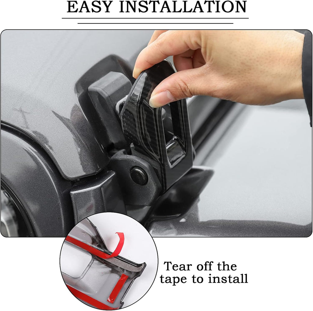 Carbon Fiber Hood Latch Cover Accessories for Jeep Wrangler JL Gladiator JT 2018-2021 (2 PCS) R453392