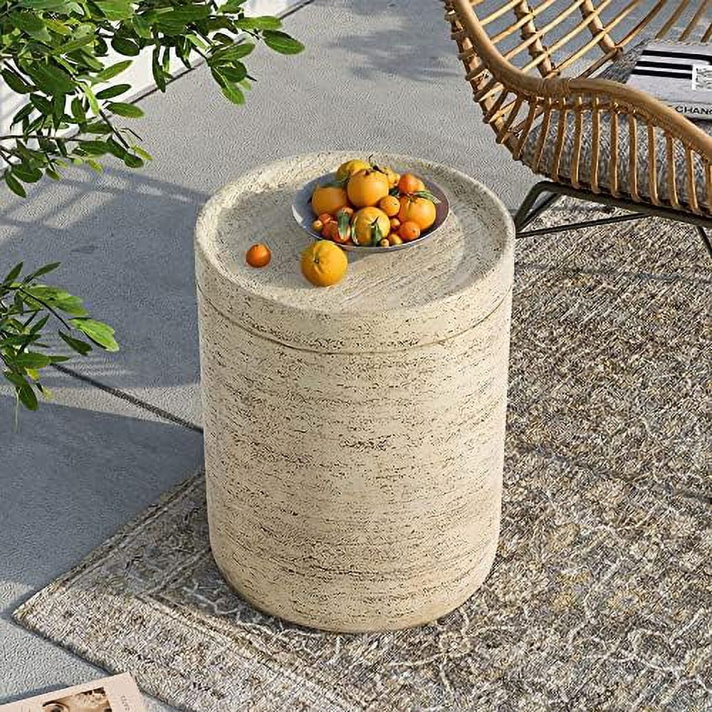 Set of 2 14" Ceramic Outdoor Accent Table N688969