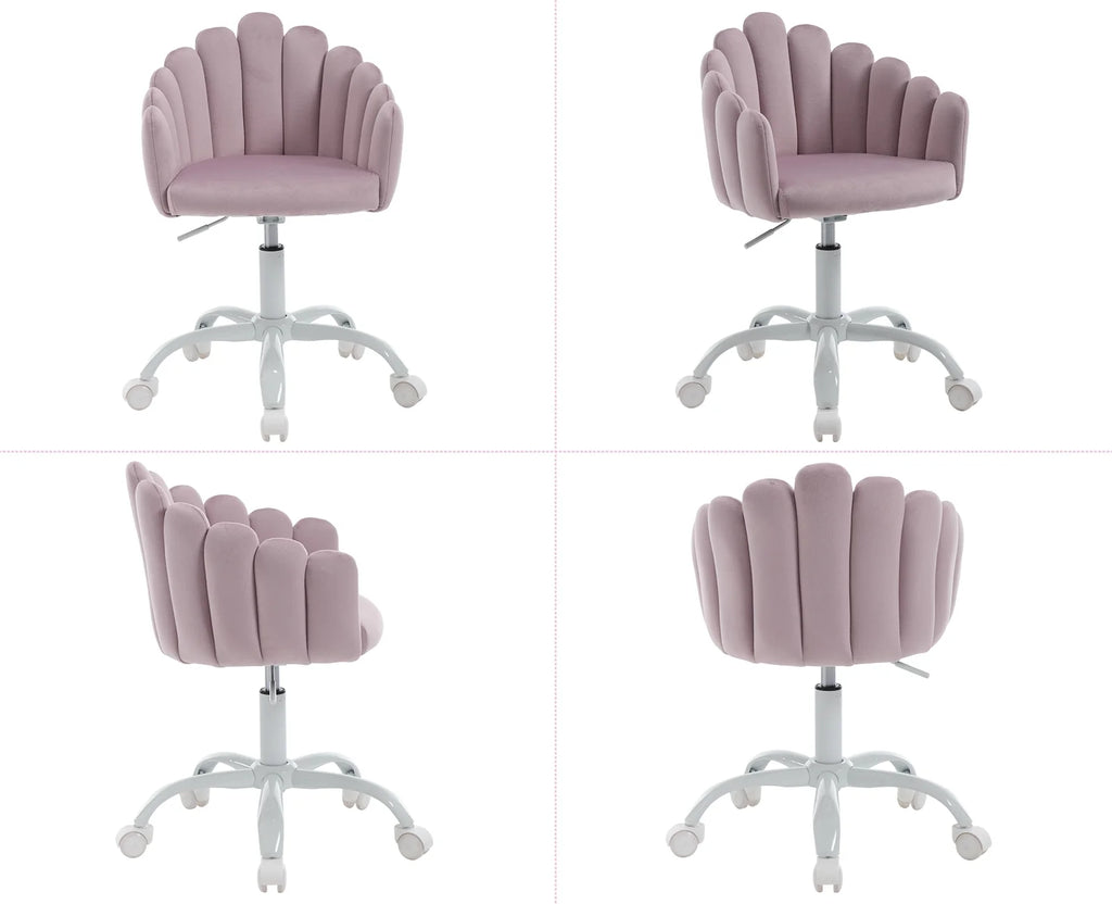 Purple Velvet Adjustable Kids Swivel Chair A158833