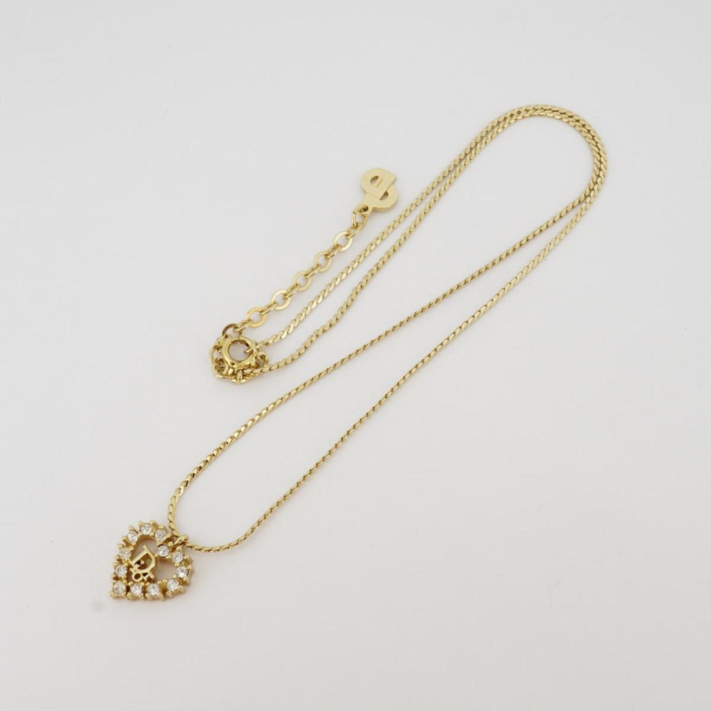 Gold Plated Rhinestone Heart Necklace M101365