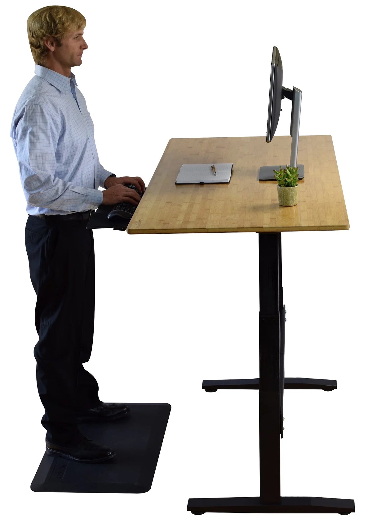Natural Bamboo Dual Motor Adjustable Computer Desk A166